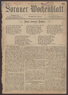 Sorauer Wochenblatt, No. 1. (1. Januar 1884)