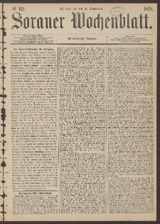 Sorauer Wochenblatt, No. 112. (21. September 1878)