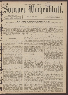 Sorauer Wochenblatt, No. 114. (26. September 1878)