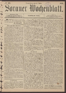 Sorauer Wochenblatt, No. 117. (3. October 1878)