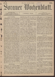 Sorauer Wochenblatt, No. 10. (22. Januar 1884)