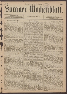 Sorauer Wochenblatt, No. 11. (24. Januar 1884)