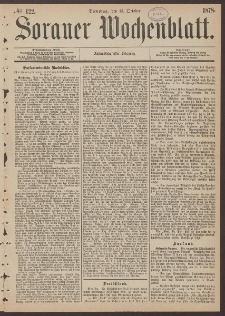 Sorauer Wochenblatt, No. 122. (15. October 1878)