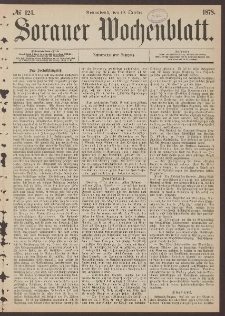 Sorauer Wochenblatt, No. 124. (19. October 1878)