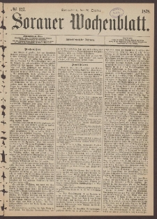 Sorauer Wochenblatt, No. 127. (26. October 1878)