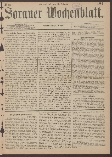 Sorauer Wochenblatt, No. 21. (16. Februar 1884)
