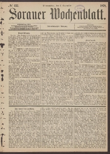 Sorauer Wochenblatt, No. 132. (7. November 1878)