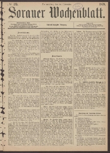 Sorauer Wochenblatt, No. 135. (14. November 1878)
