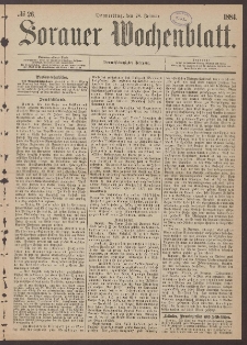 Sorauer Wochenblatt, No. 26. (28. Februar 1884)