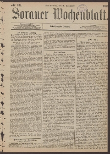 Sorauer Wochenblatt, No. 138. (21. November 1878)