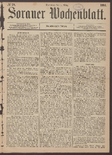 Sorauer Wochenblatt, No. 28. (4. M&auml;rz 1884)