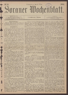 Sorauer Wochenblatt, No. 32. (13. M&auml;rz 1884)