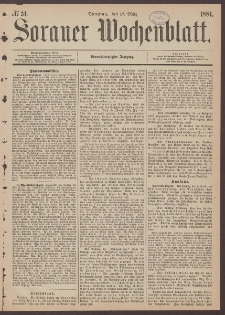 Sorauer Wochenblatt, No. 34. (18. M&auml;rz 1884)