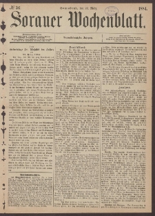 Sorauer Wochenblatt, No. 36. (22. März 1884)
