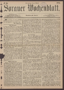Sorauer Wochenblatt, No. 40. (1. April 1884)