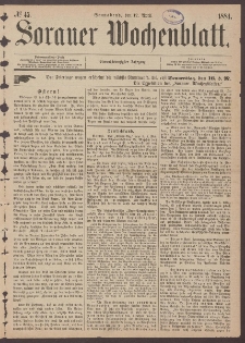 Sorauer Wochenblatt, No. 45. (12. April 1884)