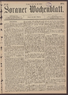 Sorauer Wochenblatt, No. 47. (19. April 1884)