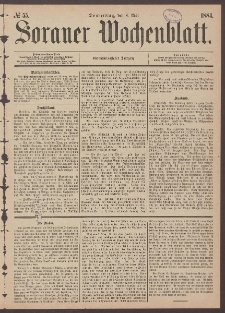 Sorauer Wochenblatt, No. 55. (8. Mai 1884)