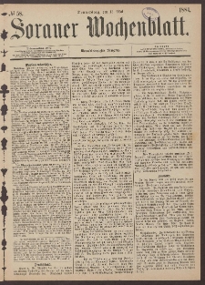 Sorauer Wochenblatt, No. 58. (15. Mai 1884)