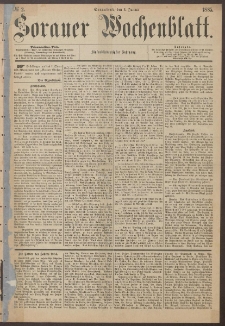 Sorauer Wochenblatt, No. 2. (3. Januar 1885)