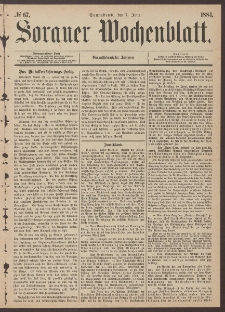Sorauer Wochenblatt, No. 67. (7. Juni 1884)