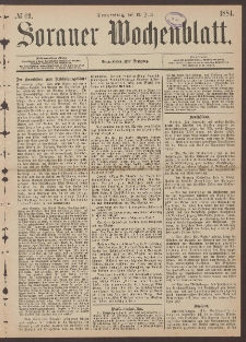 Sorauer Wochenblatt, No. 69. (12. Juni 1884)