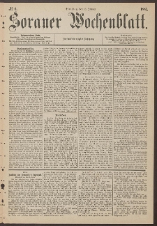 Sorauer Wochenblatt, No. 6. (13. Januar 1885)
