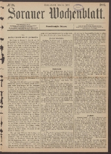 Sorauer Wochenblatt, No. 70. (14. Juni 1884)