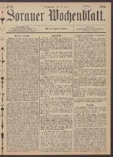 Sorauer Wochenblatt, No. 71. (17. Juni 1884)
