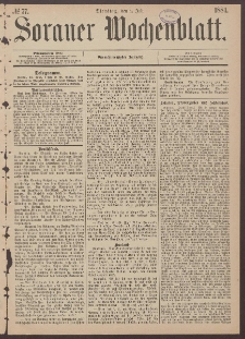 Sorauer Wochenblatt, No. 77. (1. Juli 1884)
