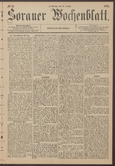 Sorauer Wochenblatt, No. 12. (27. Januar 1885)