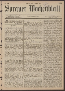 Sorauer Wochenblatt, No. 81. (10. Juli 1884)