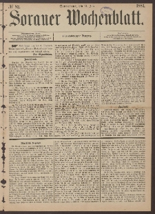 Sorauer Wochenblatt, No. 82. (12. Juli 1884)