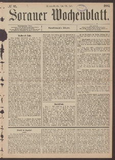Sorauer Wochenblatt, No. 85. (19. Juli 1884)