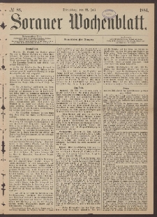 Sorauer Wochenblatt, No. 86. (22. Juli 1884)