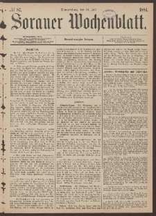 Sorauer Wochenblatt, No. 87. (24. Juli 1884)