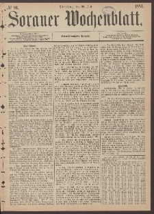 Sorauer Wochenblatt, No. 89. (29. Juli 1884)
