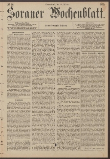 Sorauer Wochenblatt, No. 26. (28. Februar 1885)