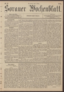 Sorauer Wochenblatt, No. 27. (3. M&auml;rz 1885)