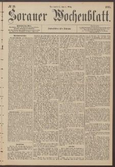 Sorauer Wochenblatt, No. 29. (7. M&auml;rz 1885)