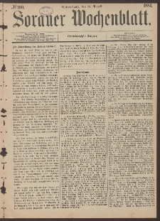 Sorauer Wochenblatt, No. 100. (23. August 1884)