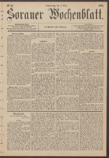 Sorauer Wochenblatt, No. 31. (12. M&auml;rz 1885)