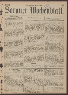 Sorauer Wochenblatt, No. 103. (30. August 1884)