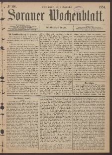 Sorauer Wochenblatt, No. 106. (6. September 1884)