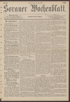 Sorauer Wochenblatt, No. 37. (26. M&auml;rz 1885)