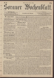 Sorauer Wochenblatt, No. 38. (28. M&auml;rz 1885)