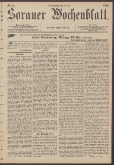 Sorauer Wochenblatt, No. 40. (2. April 1885)