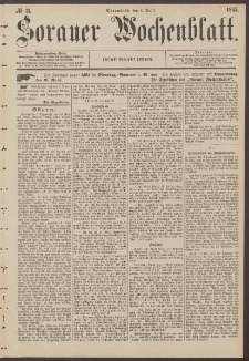 Sorauer Wochenblatt, No. 41. (4. April 1885)