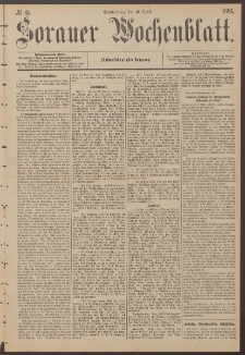 Sorauer Wochenblatt, No. 45. (16. April 1885)