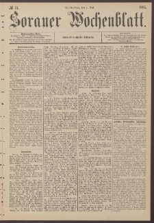 Sorauer Wochenblatt, No. 54. (7. Mai 1885)